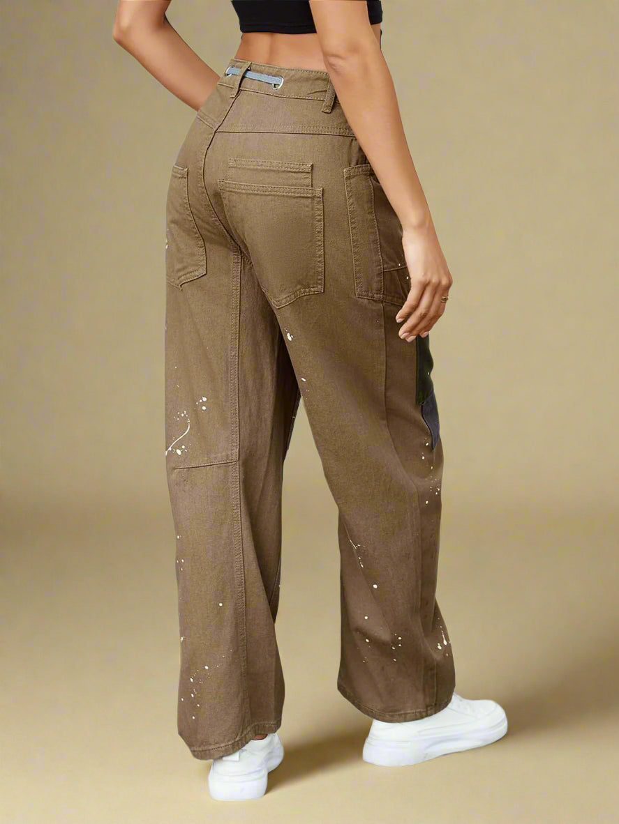 Felixa™ | Wide Leg Patchwork Denim Pants