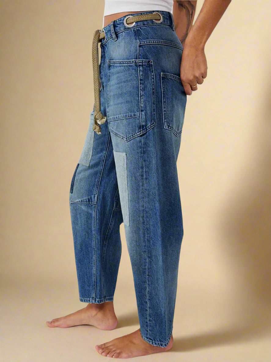 Felixa™ | Wide Leg Patchwork Denim Pants
