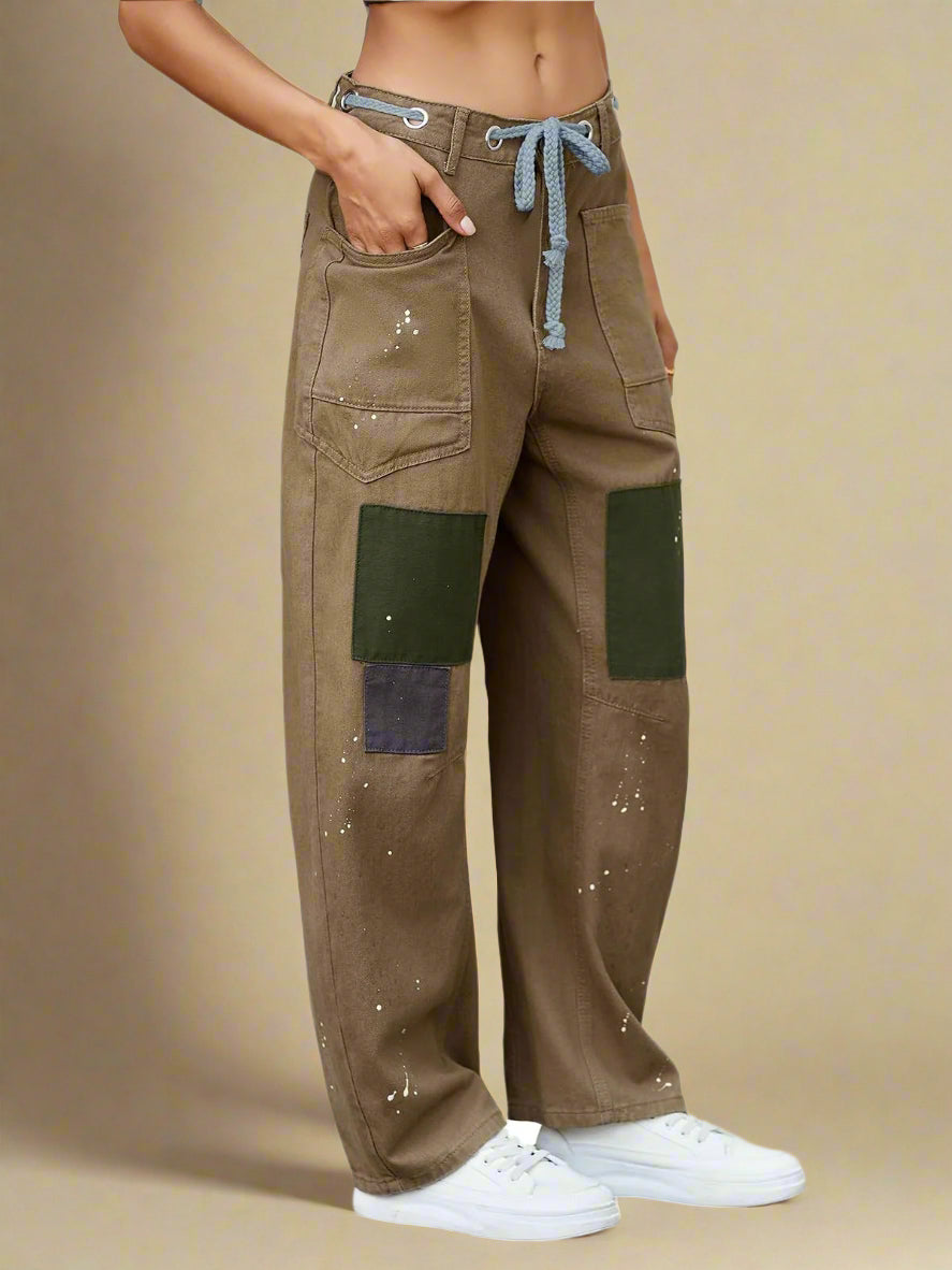 Felixa™ | Wide Leg Patchwork Denim Pants
