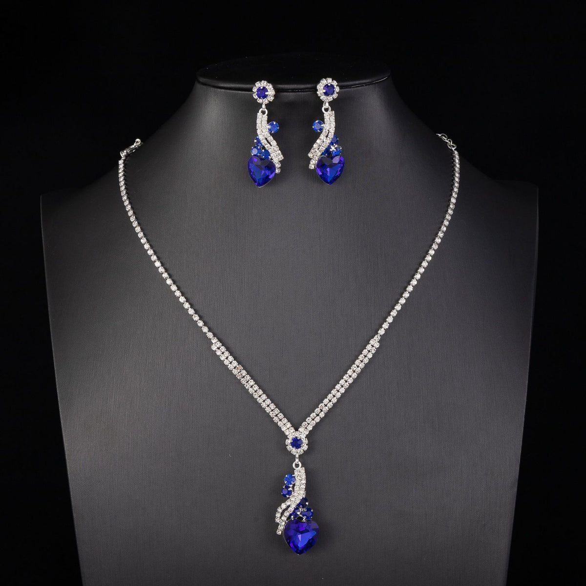 Lelia | Rhinestone Necklace Earrings Set