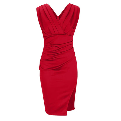 Fresia™ | Fitted Dress with V-Neckline and Slit