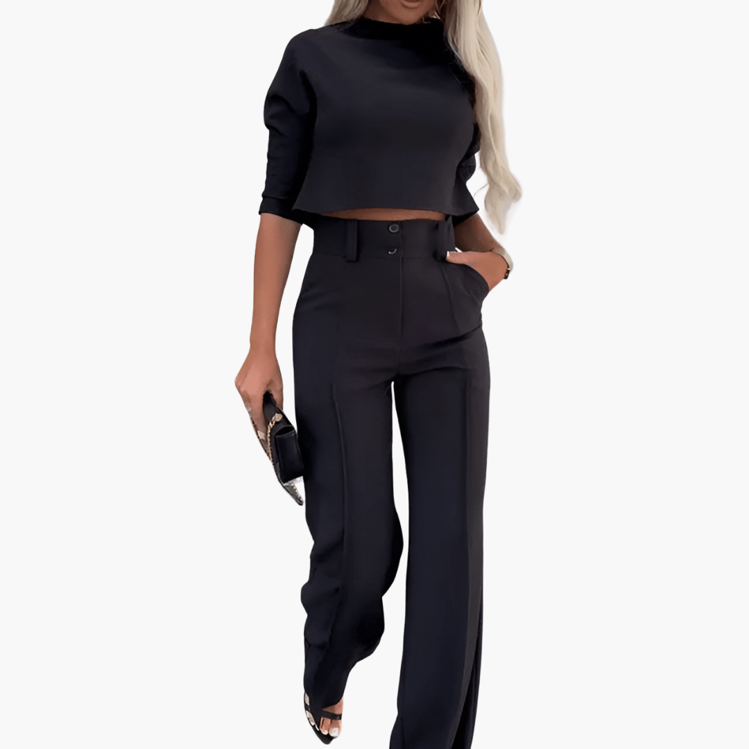 Cleo | Elegant Two-Piece Crop Top Set
