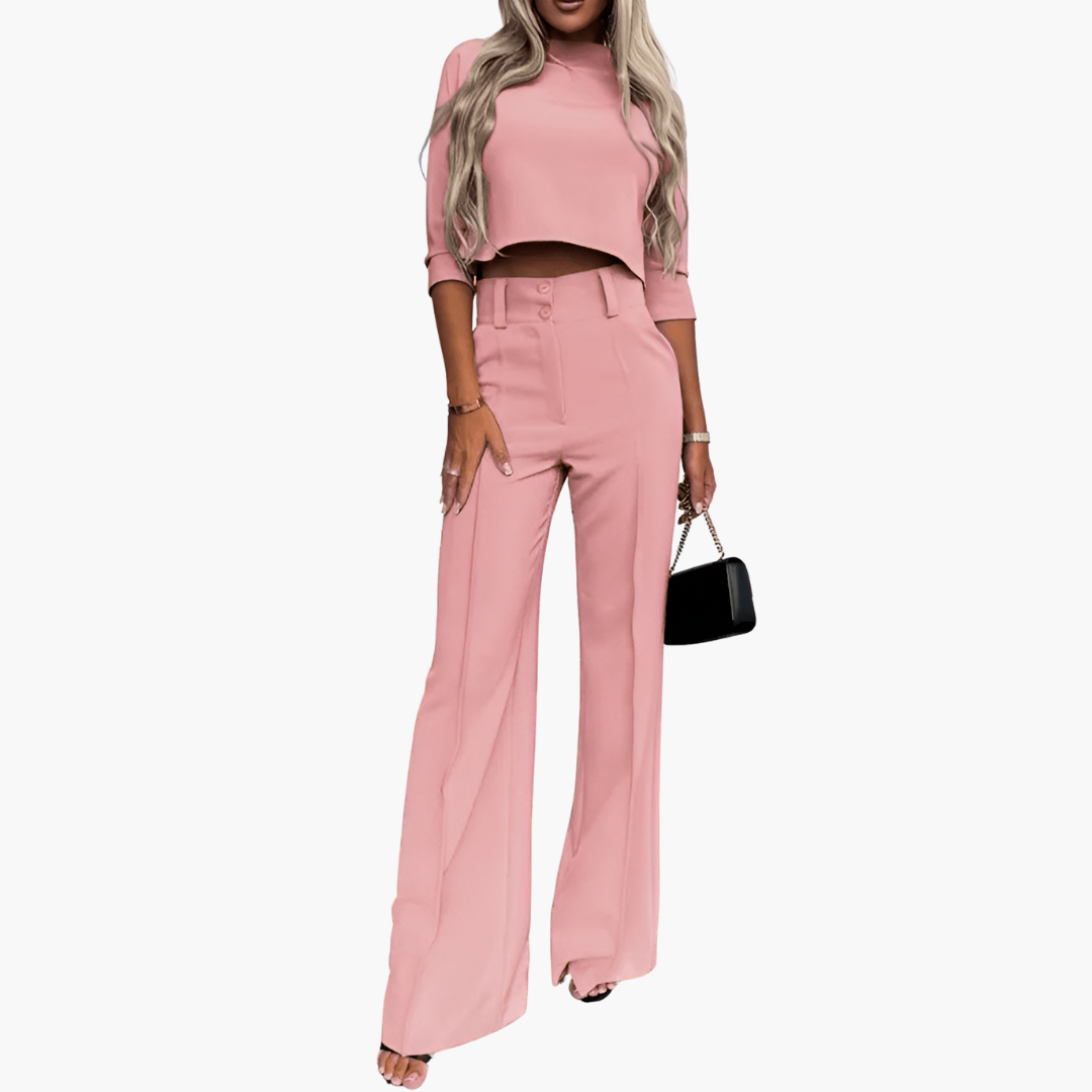 Cleo | Elegant Two-Piece Crop Top Set