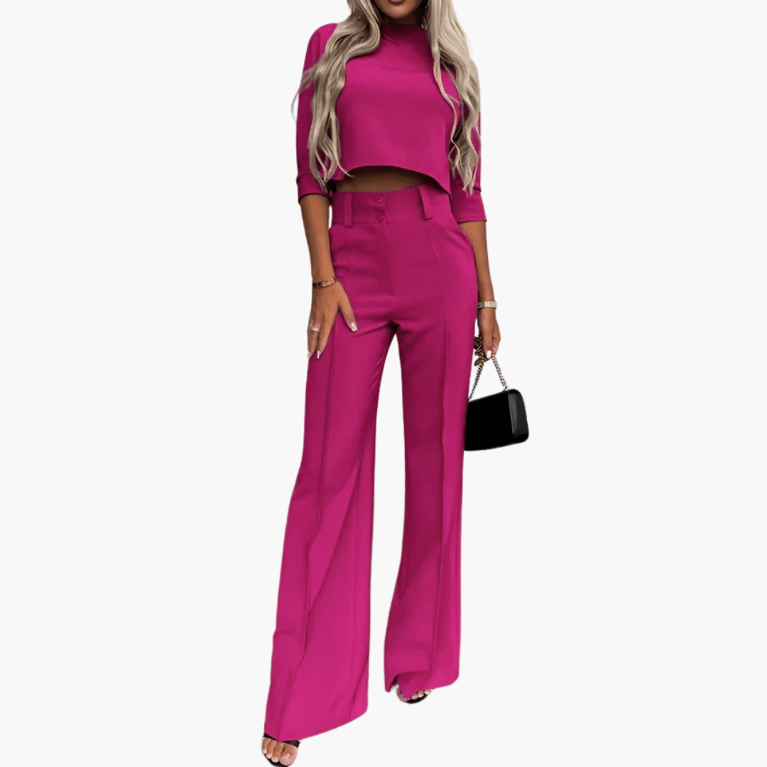 Cleo | Elegant Two-Piece Crop Top Set