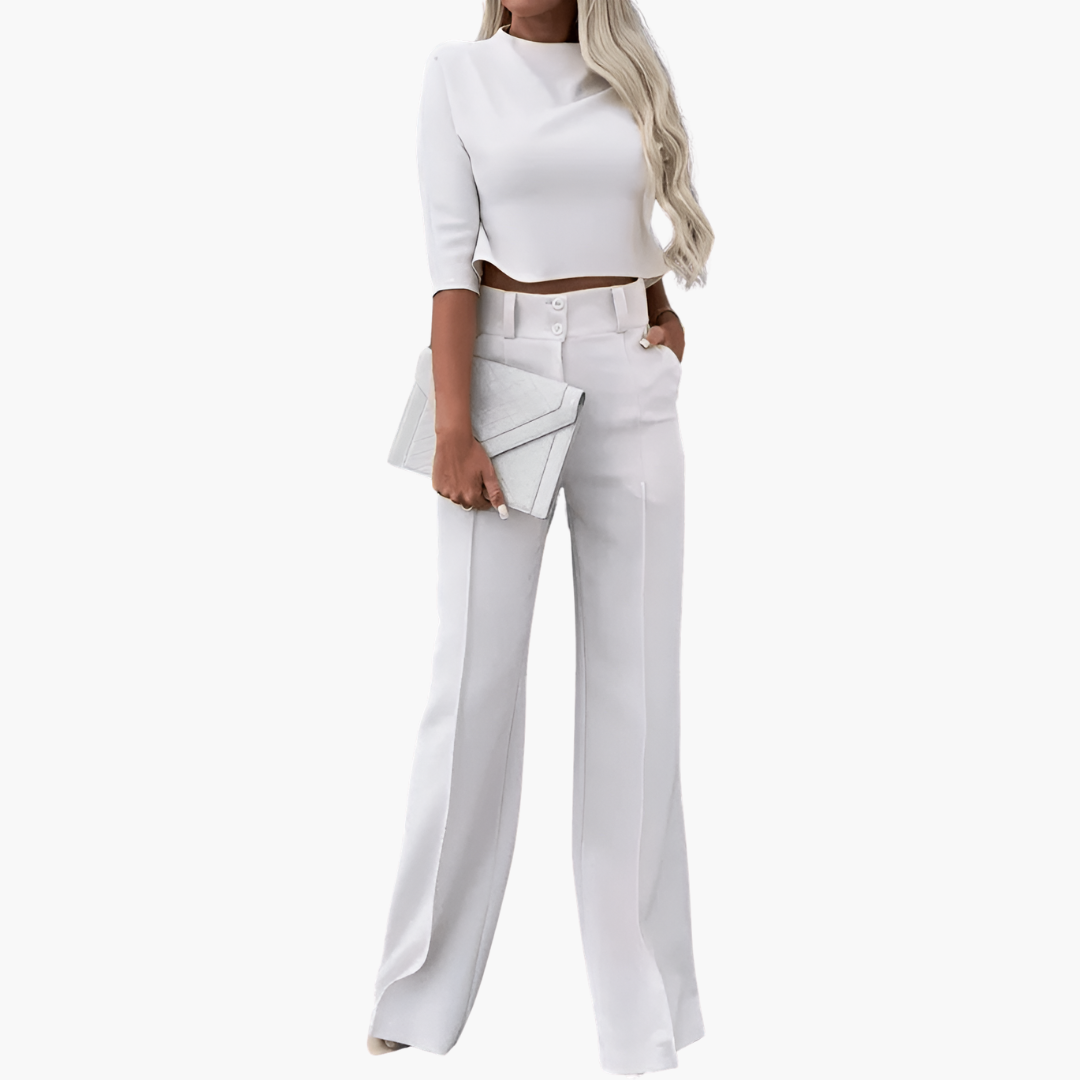 Cleo | Elegant Two-Piece Crop Top Set