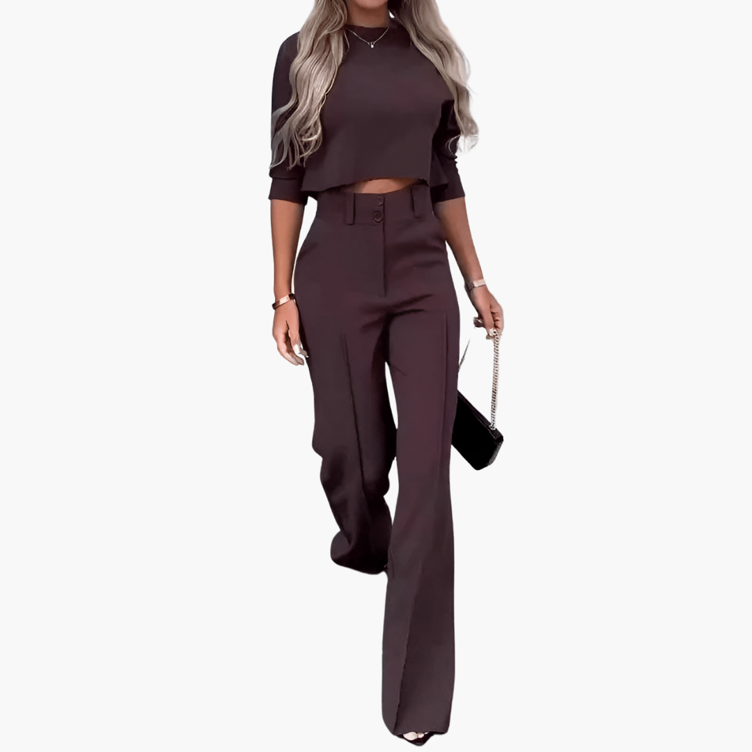 Cleo | Elegant Two-Piece Crop Top Set