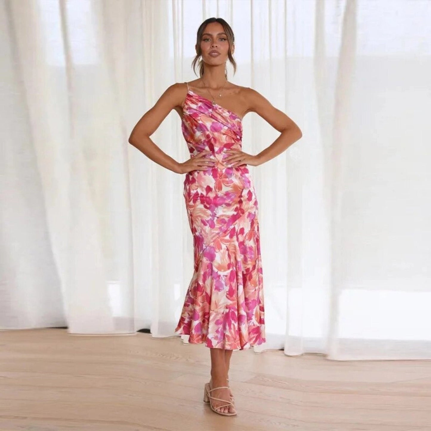 Sienna™ | Asymmetrical Floral Maxi Dress for Women