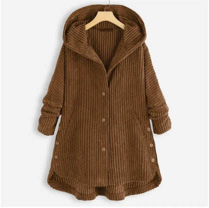 Mavis | Stylish Hooded Cord Coat