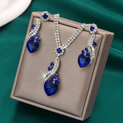 Lelia | Rhinestone Necklace Earrings Set