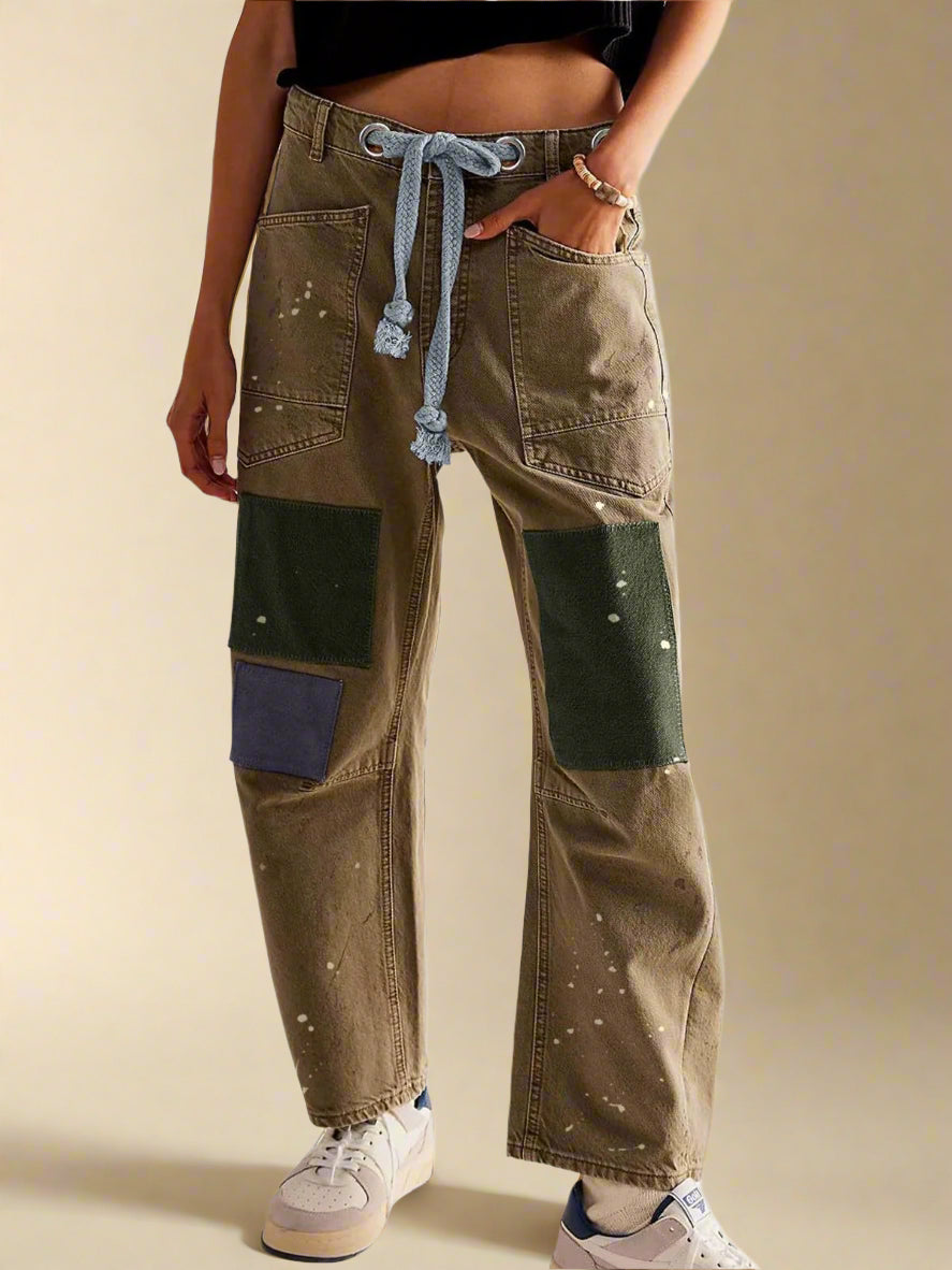 Felixa™ | Wide Leg Patchwork Denim Pants