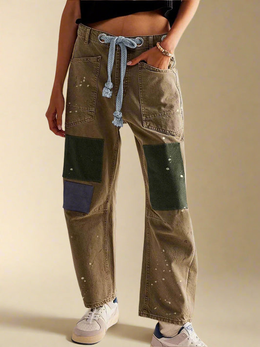 Felixa™ | Wide Leg Patchwork Denim Pants