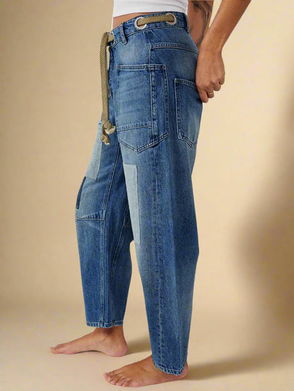 Felixa™ | Wide Leg Patchwork Denim Pants