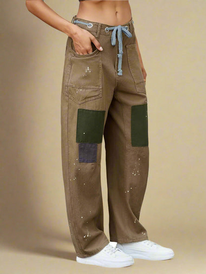 Felixa™ | Wide Leg Patchwork Denim Pants