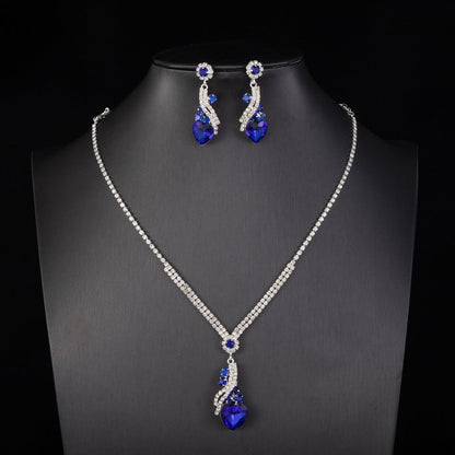 Lelia | Rhinestone Necklace Earrings Set