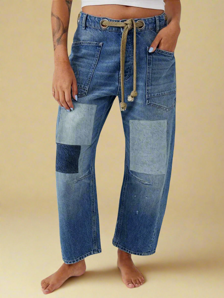 Felixa™ | Wide Leg Patchwork Denim Pants
