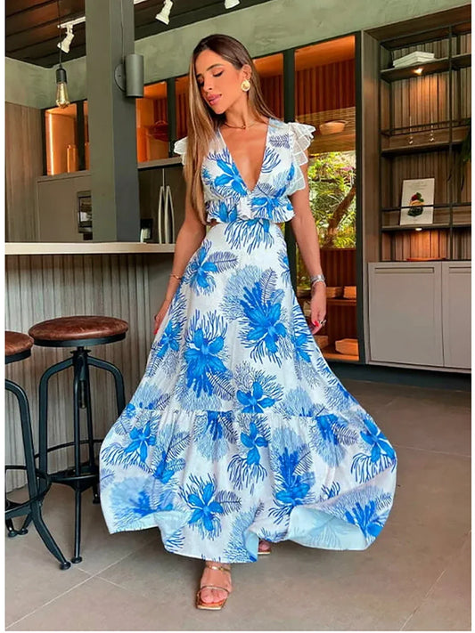 Margie | Trendy Sleeveless Lace Maxi Dress
