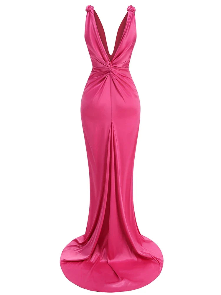 Jeannie | Sleek Pleated Sleeveless Maxi Dress