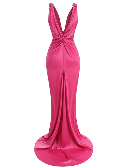 Jeannie | Sleek Pleated Sleeveless Maxi Dress