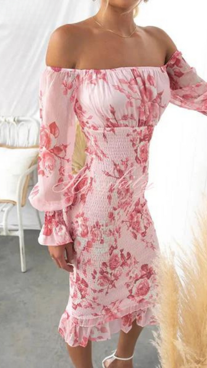 Dahlia | Stunning Off Shoulder Midi Dress
