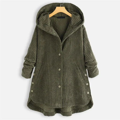 Mavis | Stylish Hooded Cord Coat