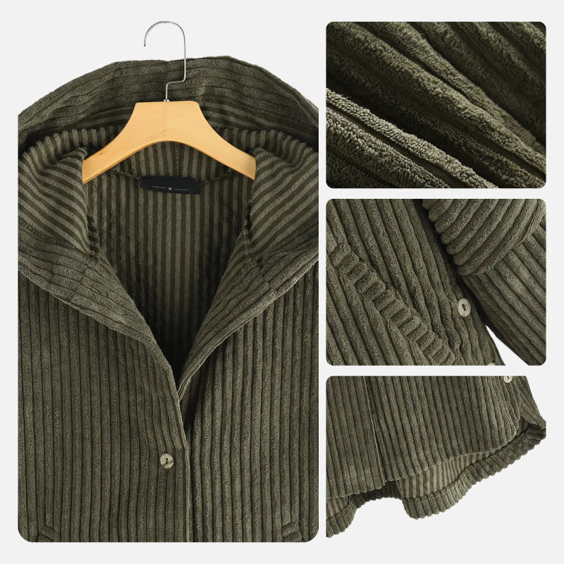 Mavis | Stylish Hooded Cord Coat